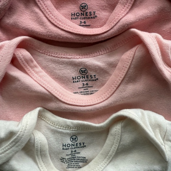 The Honest Company Pink and Cream Short Sleeve Tees - Picture 1 of 4